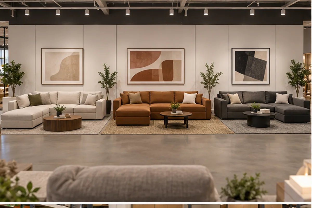 modular sofa showroom lineup